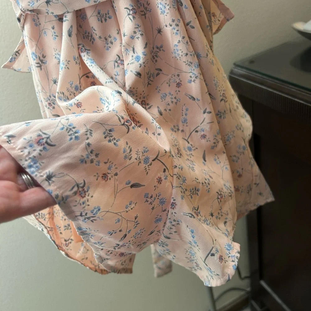 Floral Pink Ruffle Romper - Picture 8 of 8